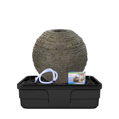 Medium Stacked Slate Sphere Landscape Fountain Kit | Pondless