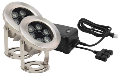 LED9WWK Two 9 Watt Stainless Steel Underwater LED Light Kit | New Products
