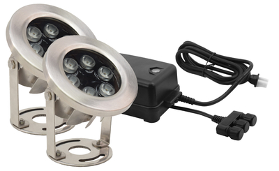 LED9WWK Two 9 Watt Stainless Steel Underwater LED Light Kit | LED